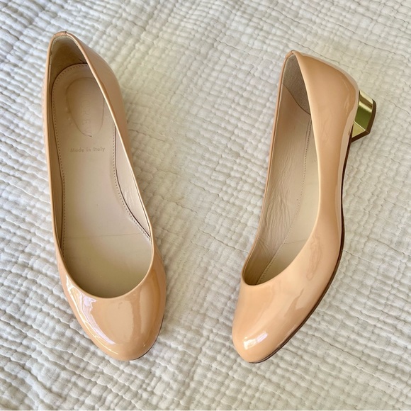 J. Crew | Janey Nude Patent Leather Gold Heeled Ballet Flats - Picture 9 of 9